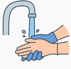 مرحله اول شست شو دست 