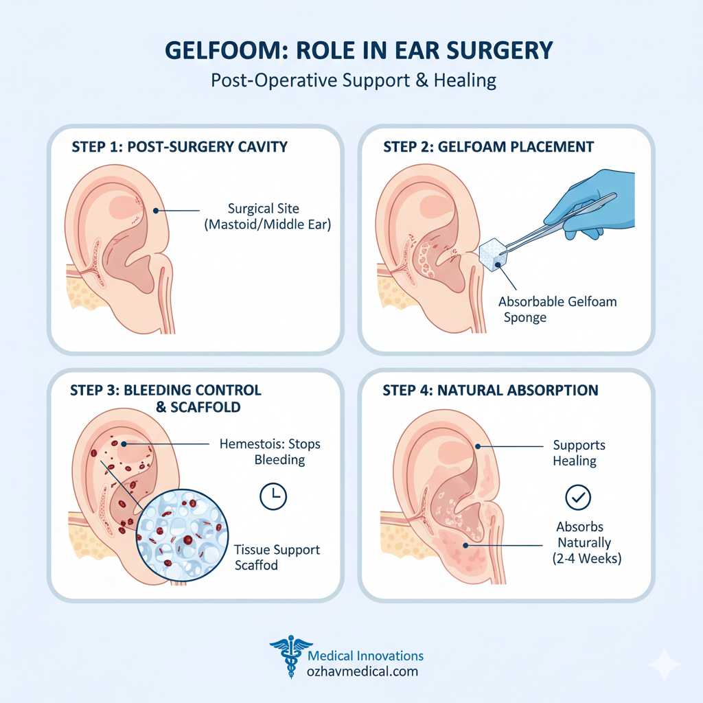 استفاده از ژلفوم گوش بعد جراحی