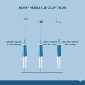 مقایسه سایز های سوزن بیوپسی