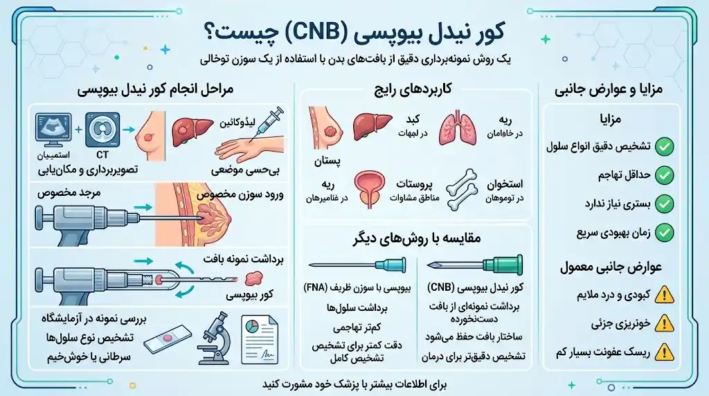 کور نیدل بیوپسی (CNB) چیست؟