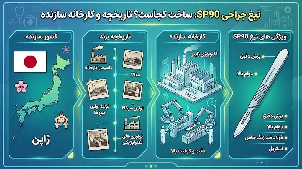 تیغ جراحی SP90 ساخت کجاست؟ تاریخچه و کارخانه سازنده