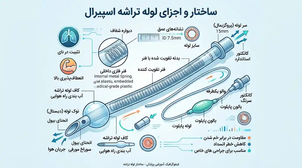 ساختار و اجزای لوله تراشه اسپیرال
