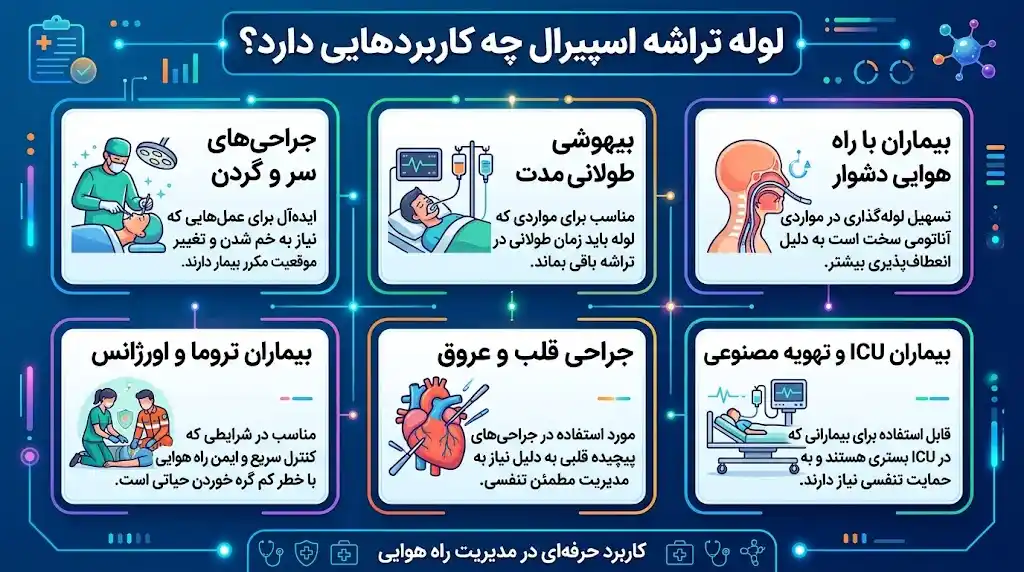 لوله تراشه اسپیرال چه کاربردهایی دارد؟