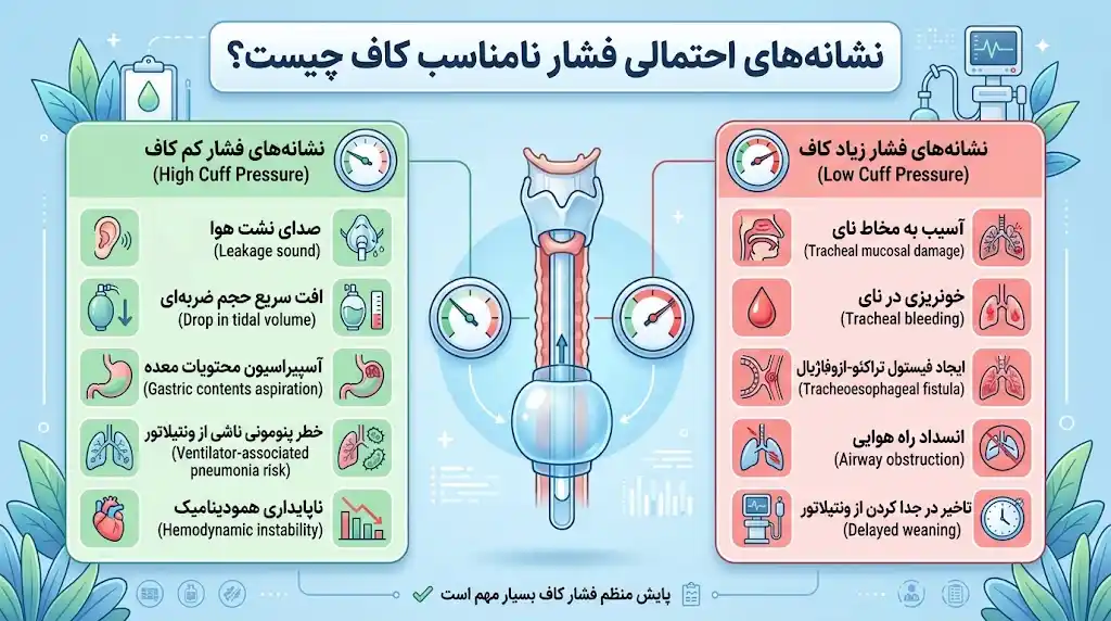 نشانه‌های احتمالی فشار نامناسب کاف چیست؟