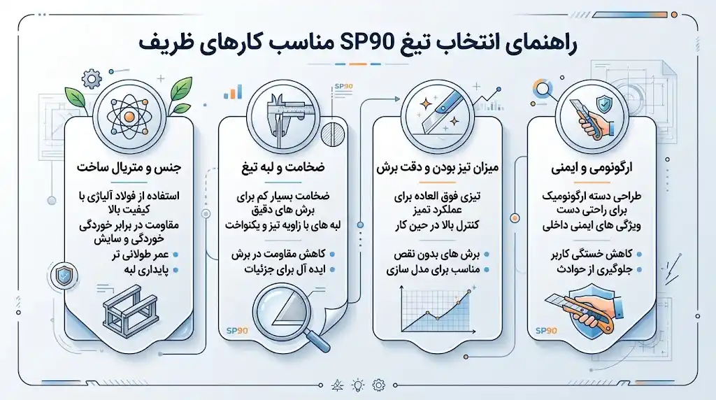 چه عواملی در انتخاب تیغ مناسب برای کارهای ظریف اهمیت دارند؟
